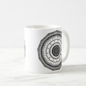 Mug Mandala noir et blanc avec le yang de yin (Devant droit)