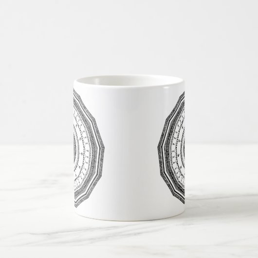 Mug Mandala noir et blanc avec le yang de yin (Centre)