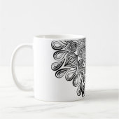 Mug Mandala noir et blanc Trippy Psychedelic Hippie (Gauche)