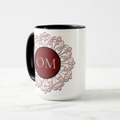 Mug Mandala OM rose pastel (Devant gauche)
