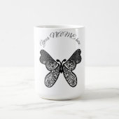 Mug Mandala papillon boho complexe noir et blanc A (Centre)