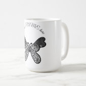 Mug Mandala papillon boho complexe noir et blanc A (Devant droit)