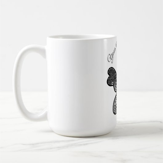 Mug Mandala papillon boho complexe noir et blanc A (Gauche)