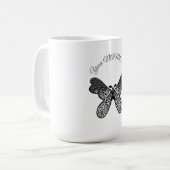 Mug Mandala papillon boho complexe noir et blanc A (Devant gauche)