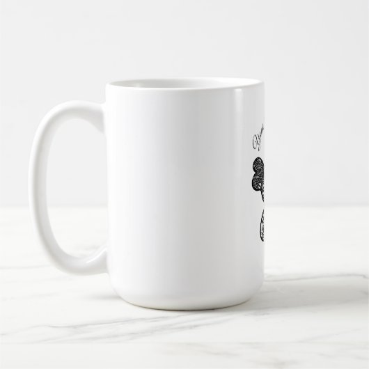 Mug Mandala papillon boho complexe noir et blanc A (Gauche)