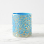 Mug Mandala personnalisé avec Monogramme Gold Stars (Centre)