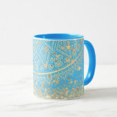 Mug Mandala personnalisé avec Monogramme Gold Stars (Devant droit)