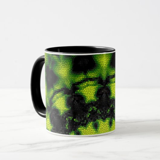Mug Mandala ronde motif kaleidoscope rétro hippi (Devant gauche)
