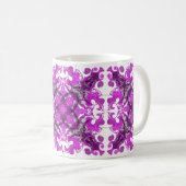 Mug mandala rose Abstrait, tourbillon papillon psychéd (Devant droit)