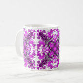 Mug mandala rose Abstrait, tourbillon papillon psychéd (Devant gauche)