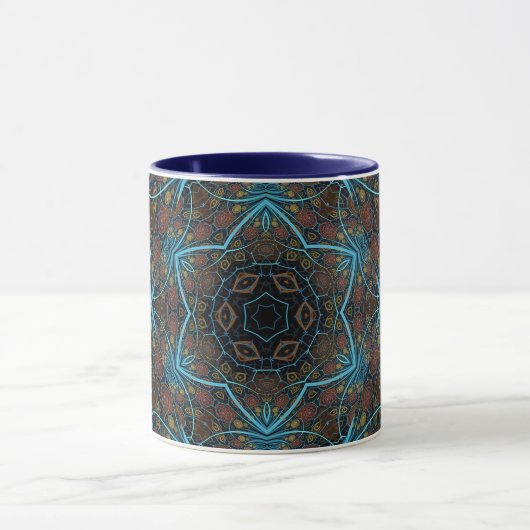 Mug Mandala Rosette Boho Bohemian Style Dandy Motif (Centre)