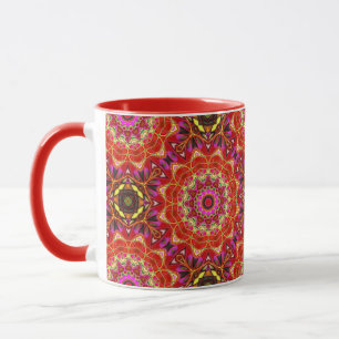 Mug Mandala rouge complexe