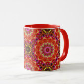 Mug Mandala rouge complexe (Devant droit)