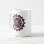 Mug Mandala sur blanc (Devant gauche)