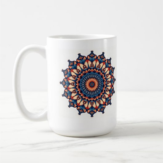Mug Mandala sur blanc (Gauche)