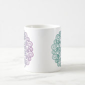 Mug Mandala turquoise floral violet moderne ombre (Centre)