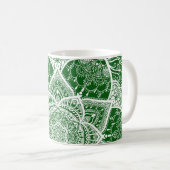 Mug Mandala vert et blanc - Loergann à Moringa (Devant droit)
