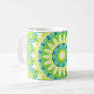 Mug Mandala vert Nature Bohème Motif géométrique Hygge