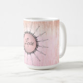 Mug Mandala vintage sur Peachy Pink Frosted Glass (Devant droit)