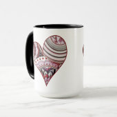 Mug Mandalas Vintage Cœur (Devant gauche)