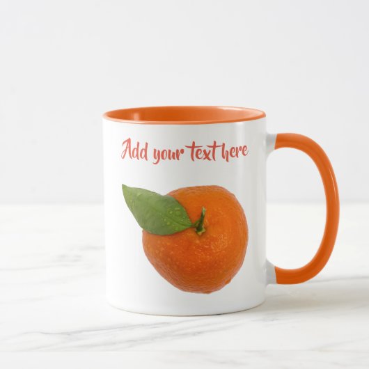 Mug Mandarin avec feuille verte (Droite)