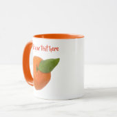 Mug Mandarin avec feuille verte (Devant gauche)