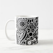 Mug Mandela Tropical Floral INITIALES Black Blanc Fun (Gauche)