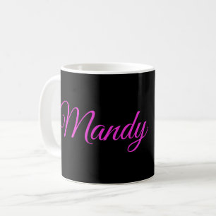 Mug Mandy, Nom, Avec Cochons Et Pansies De Guinée,