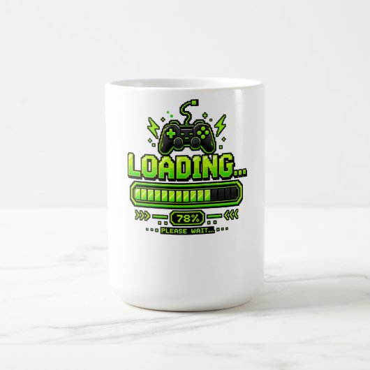 Mug Manette de jeu en pixel art néon (Centre)