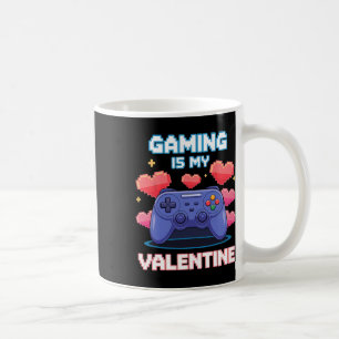 Mug Manette de jeu vidéo cœurs de pixel pour la Saint-
