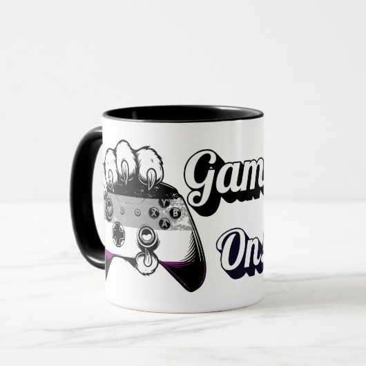 Mug Manette Patte de Tigre Asexual Pride Game On 2 (Devant gauche)