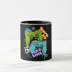 Mug Manettes de jeu Graffiti Gaming Né pour jouer