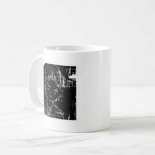 Mug manga d'anime projet quotidien noir (Devant gauche)