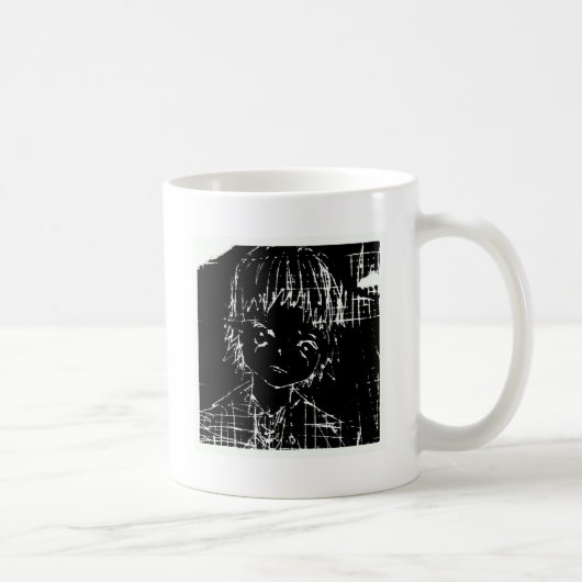 Mug manga d'anime projet quotidien noir (Droite)