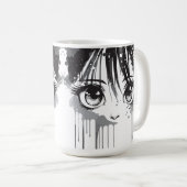 Mug Manga Girl avec le regard peint trempé (Devant droit)