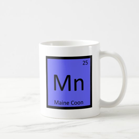 Mug Manganèse - Tableau périodique de chimie de chat (Droite)