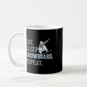 Mug Mange Distressé. Dormir. Snowboard Répéter. Snowbo (Gauche)