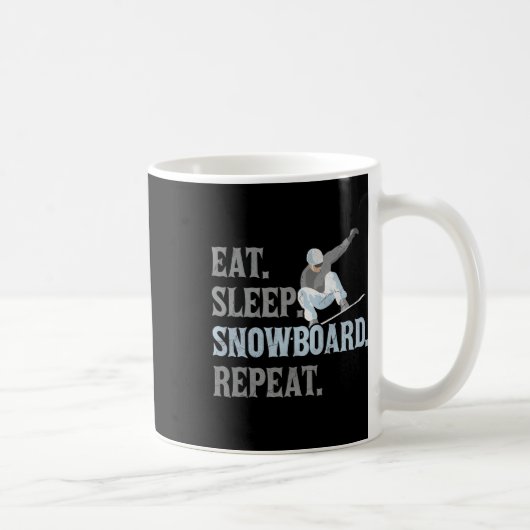 Mug Mange Distressé. Dormir. Snowboard Répéter. Snowbo (Droite)