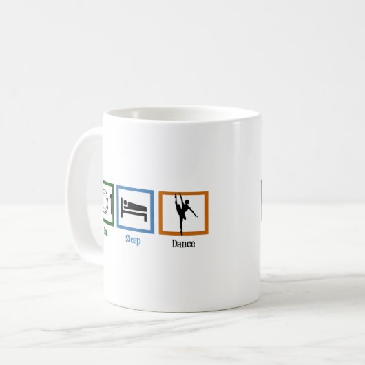 Mug Mange Dormir Danse Drôle Drôle Danseuse Ballet Fil (Devant gauche)