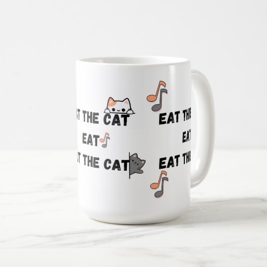 Mug Mange le chat drôle (Devant droit)