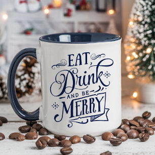 Mug Manger, Boire et être Joyeux Noël Navy