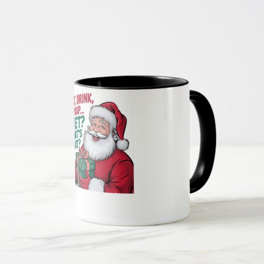 Mug Manger Boire Nap whips Diet, drôle Père Noël (Devant droit)