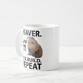 Mug Manger Construire Répéter Drôle Castor Animal (Devant gauche)