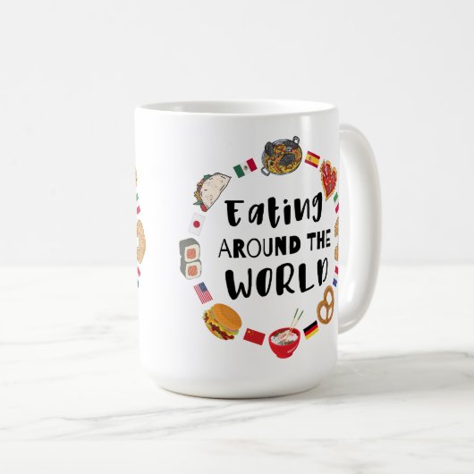 Mug Manger dans le monde entier (Devant droit)