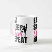 Mug Manger Dormir Acclamer Répéter Cheerleading Cheerl (Devant gauche)