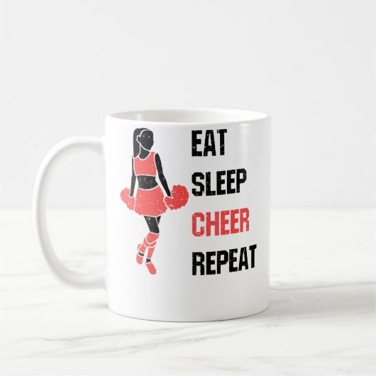 Mug Manger Dormir Acclamer Répéter Entraîneur de Cheer (Gauche)