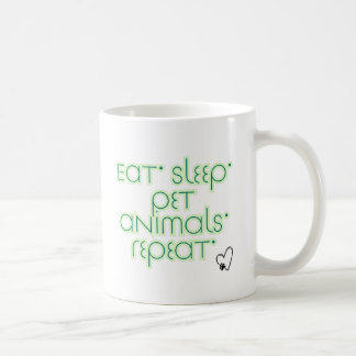 Mug Manger. Dormir. Animaux de compagnie. Recommencer.