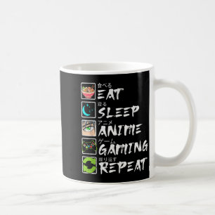 Mug Manger Dormir Anime Jeux Répéter Joueur Hommes Ado