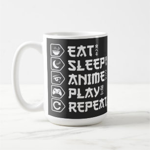 Mug Manger Dormir Anime Jouer Répéter Style de vie Ota