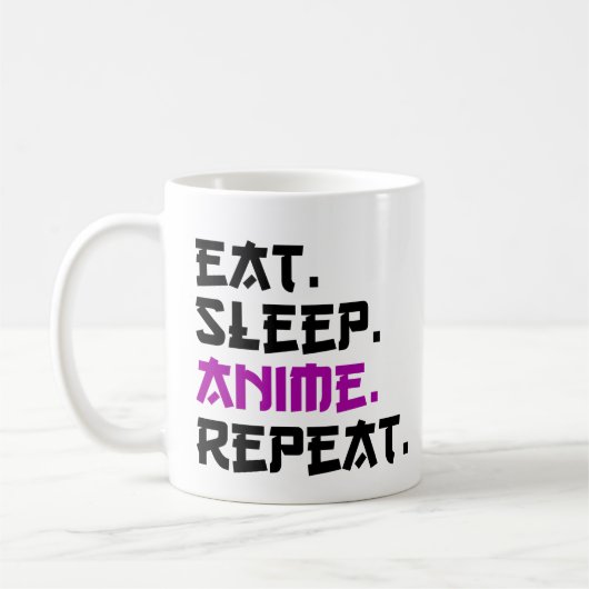 Mug Manger Dormir Anime Répéter (Gauche)